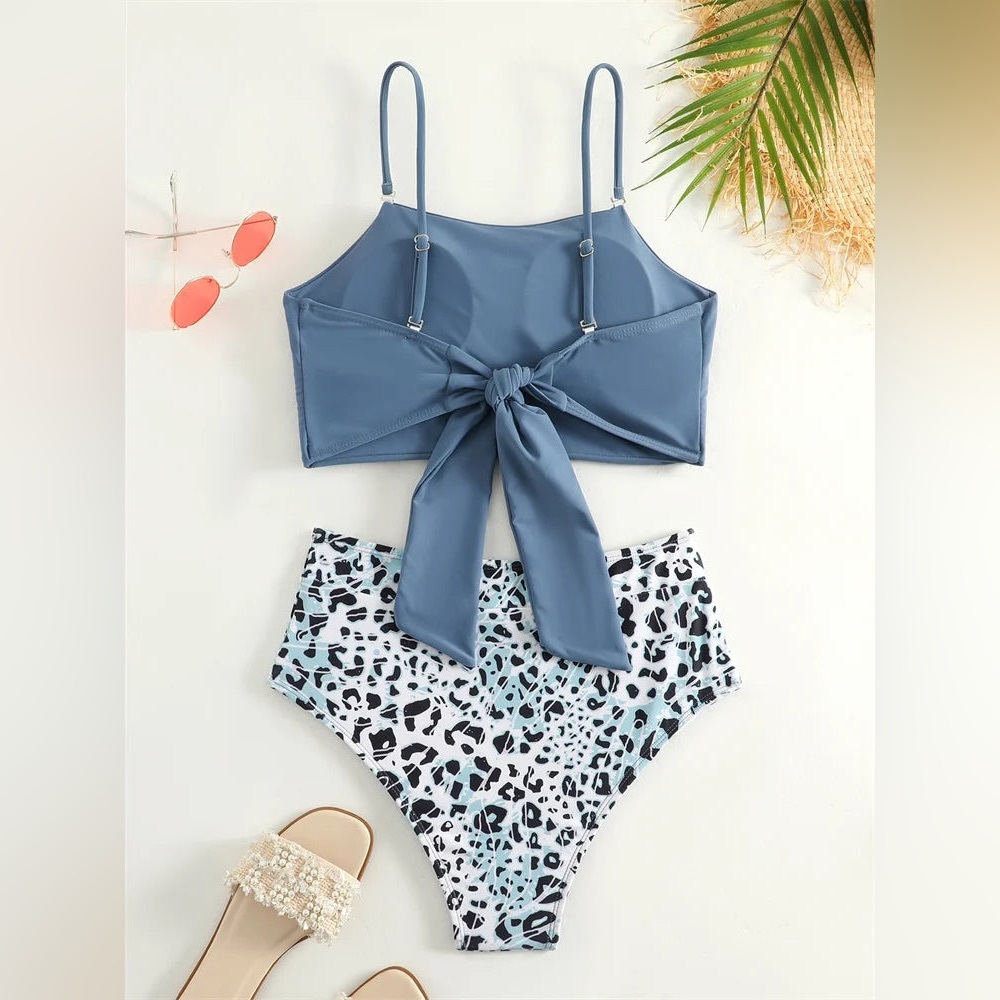 Women Cross Wrap Halter Bikini Set High Waisted Push Up Two Piece Swimsuits - Picture 2 of 3